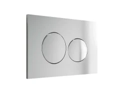 Set Voor Witte Hang-Wc Met Voorwandsysteem En Chroomkleurige Ronde Bedieningsplaat - Clemona