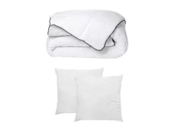 Set Zijdezacht Dekbed 200 X 200 Cm + 2 Hoofdkussens 60 X 60 Cm - Wit - Biesya