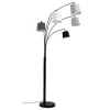 Sfeerlamp Met 5 Lampen Kappen Varieta Van Metaal En Stof - H234 Cm