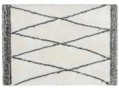 Shaggy Hoogpolig Tapijt Berberstijl Hania - Polyester - 200 X 290 Cm - Beige En Grijs