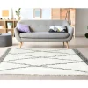 Shaggy Hoogpolig Tapijt Berberstijl Hania - Polyester - 160 X 230 Cm - Beige En Grijs