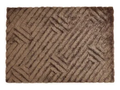 Shaggy Hoogpolig Vloerkleed In Relief - 160 X 230 Cm - Donkerbruin - Maze