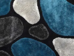 Shaggy Tapijt Pietra Turquoise En Grijs - Polyester - 140 X 200 Cm