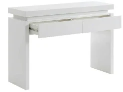 Sidetable Emerson - Met Led-Verlichting - 2 Lades - Wit Gelakt Mdf