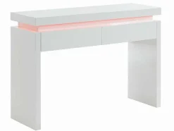 Sidetable Emerson - Met Led-Verlichting - 2 Lades - Wit Gelakt Mdf