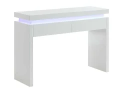 Sidetable Emerson - Met Led-Verlichting - 2 Lades - Wit Gelakt Mdf