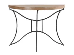 Sidetable In Mdf En Metaal - Houtlook En Zwart - Lolana