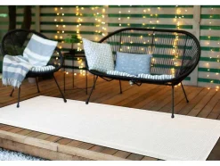Sisal Tapijt, Loper Timo 5979 Buitenshuis Kader Wit 70X250 Cm