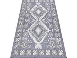 Sisal Tapijt Sion Azteeks 3007 Plat Te Weven Blauw / Roze / Ecru 140X190 Cm