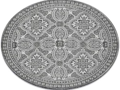 Sisal Tapijt Sisal Loft 21193 Rond Boho Ivoor/Zilver/Grijskleuring Cercle 120 Cm