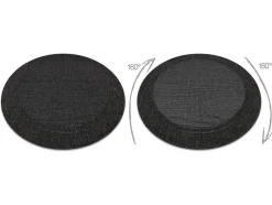Sisal Tapijt Timo 5000 Cirkel Buitenshuis Kader Zwart Cercle 120 Cm