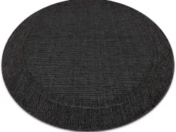 Sisal Tapijt Timo 5000 Cirkel Buitenshuis Kader Zwart Cercle 120 Cm