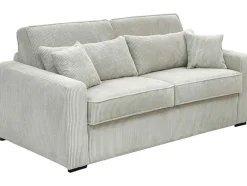 Slaapbank 4 Zitplaatsen Met Stoffen Bekleding In Cremewit Snel Ombouwbaar Matrasbreedte: 160 Cm Matrasdikte: 14 Cm Mondovi