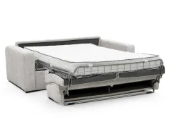 Slaapbank 4 Zitplaatsen Met Stoffen Bekleding In Cremewit Snel Ombouwbaar Matrasbreedte: 160 Cm Matrasdikte: 18 Cm Mondovi