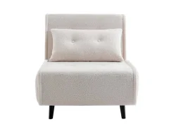 Slaapfauteuil Van Ivoorwitte Bouclestof Uribia