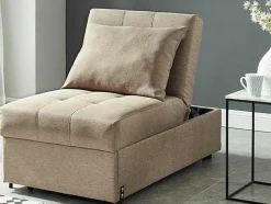 Slaapfauteuil Van Stof Lesna - Beige