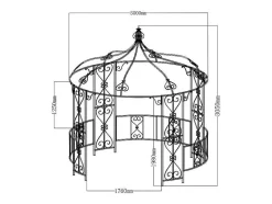 Smeedijzeren Tuinkiosk Van Metaal Tilcara - D300 X H290 Cm - Wit