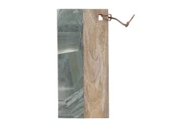 Snijplank Van 2 Materialen - Steen En Mangohout - L38 X D18 - Groen En Naturel - Utena