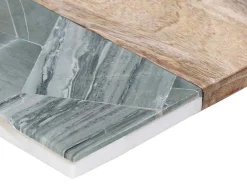 Snijplank Van 2 Materialen - Steen En Mangohout - L38 X D18 - Groen En Naturel - Utena