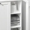 Sobuy Bzr105-W Waszak Waskast Met 3 Planken En 1 Uitneembare Wasmand