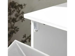 Sobuy Bzr105-W Waszak Waskast Met 3 Planken En 1 Uitneembare Wasmand