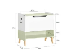 Sobuy Houten Kinderspeelgoedkist, Speelgoedkist Met Klapdeksel, Speelgoedorganizer Voor Kinderkamer Met 1 Open Vak 60 X 34 X 57 Cm, Kmb91-Gr