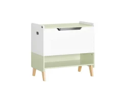 Sobuy Houten Kinderspeelgoedkist, Speelgoedkist Met Klapdeksel, Speelgoedorganizer Voor Kinderkamer Met 1 Open Vak 60 X 34 X 57 Cm, Kmb91-Gr