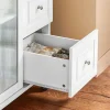 Sobuy Keukentrolley Op Wielen Keukeneiland Serveerwagen Buffetkast Keukenkast Met 3 Laden, 2 Deuren, Kruidenrek En Handdoekenrek, 128X46X92 Cm, Fkw120-Wn