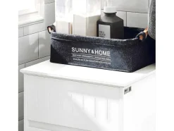 Sobuy Linnenkast, Wasmand, Badkameronderkast, Toiletkast, Opbergmeubel Met 1 Lade En 1 Uitneembare Wasmand, Wit, 40X39X86Cm, Bzr110-W