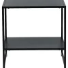 Staal Bijzettafel Met Plank 51X51 Cm Zwart.
