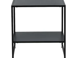 Staal Bijzettafel Met Plank 51X51 Cm Zwart.