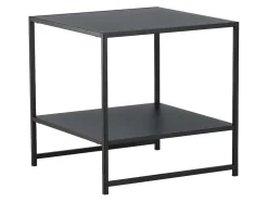 Staal Bijzettafel Met Plank 51X51 Cm Zwart.