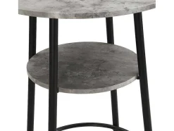 Staande Eettafel - 1 Tafel En 2 Krukken - Ronde Tafel Met Opbergplank - Zwart & Grijs