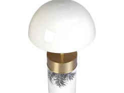 Staande Lamp Champignon Art-Decostijl Agaric - Ijzer - H54Cm - Wit, Goudkleurig En Zwart