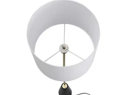 Staande Lamp In Vintage-Stijl - Marmeren Voet En Witte Stoffen Kap - D40 X H160 Cm - Merple