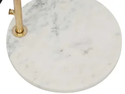 Staande Lamp Met Boog - Art-Decostijl Van Koper En Marmer - Velours - H164 Cm - Blauwgroen - Nour