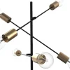 Staande Lamp Met Industriele Stijl En Meerdere Lampjes Klepton - Metaal - 49,5 X 28,5 X 146,5 Cm - Zwart En Goudkleurig