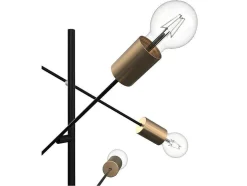 Staande Lamp Met Industriele Stijl En Meerdere Lampjes Klepton - Metaal - 49,5 X 28,5 X 146,5 Cm - Zwart En Goudkleurig