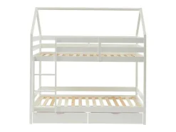 Stapelbed 2 X 90 X 190 Cm - 2 Laden - Grenen - Wit - Chori