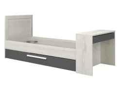Stapelbed 2 X 90 X 200 Cm - Met Bureau - Kleur: Naturel En Antraciet - Vouani