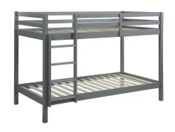 Stapelbed Anicet Ii - 2 X 90X 190 Cm - Massief Grenen - Grijs + Matras