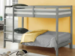 Stapelbed Anicet Ii - 2 X 90X 190 Cm - Massief Grenen - Grijs + Matras