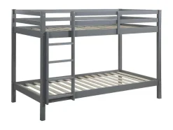 Stapelbed Anicet Ii - 2 X 90X 190 Cm - Massief Grenen - Grijs
