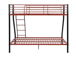 Stapelbed Elevatio Iv - 90 En 140 X 190 Cm - Staal - Zwart En Rood