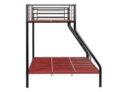 Stapelbed Elevatio Iv - 90 En 140 X 190 Cm - Staal - Zwart En Rood + Matras