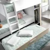 Stapelbed Met Onderschuifbed En Opbergruimte 3X90X190Cm - Wit En Naturel - Anthony