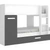 Stapelbed Met Slaaplade En Opbergruimtes 3 X 90 X 190 Cm - Antraciet En Naturel - Anthony