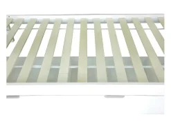 Stapelbed 90X200Cm - Grenenhout En Mdf Structuur - Met Glijbaan En Opbergtrap - Een Grote Lade Onder Het Bed - Wit