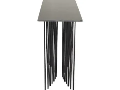 Stone Sidetable 37X130 Cm Glas Zwart Marmor Decor.