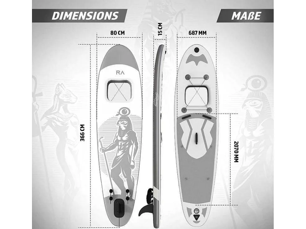 Sup Board Anubis 366 Cm - Zilver - Incl. Accessoires